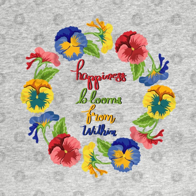 Happiness Blooms From Within - Pansy Flowers by Designoholic